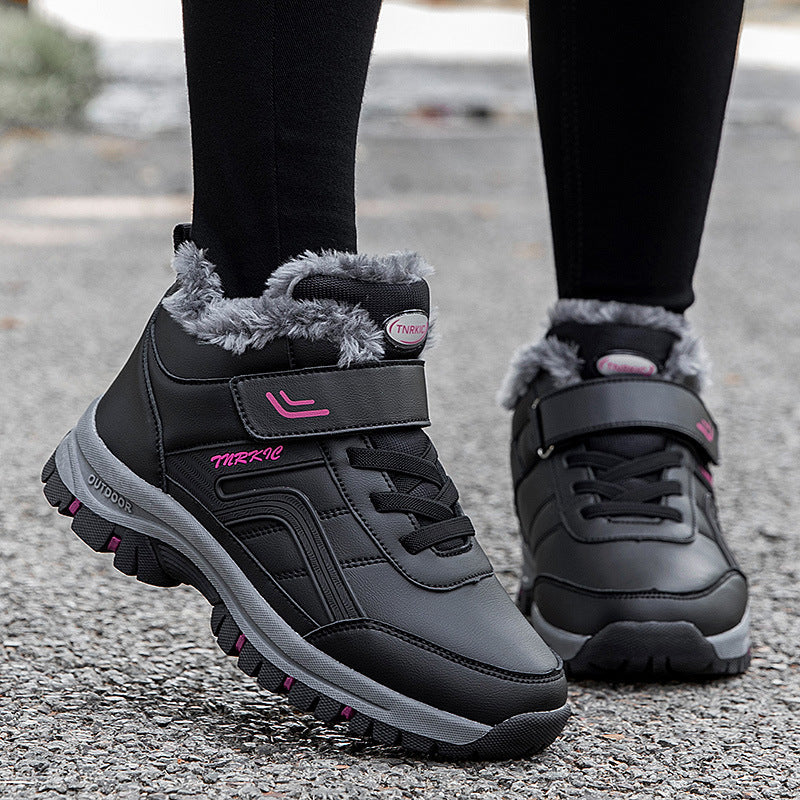 Embrace Winter with Men Warm Plush Velcro Snow Boots